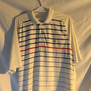 Vineyard Vines Polo with Navy and Red Stripes